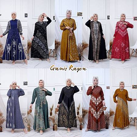 Gamis Batik Malaman Rayon Premium