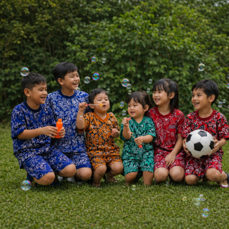 Setelan Anak Batik Tuban Kaos (Kode: PTR)