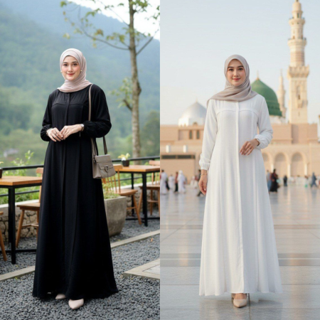 Madina Gamis Rayon Polos Haji Umrah (Kode: AYN)