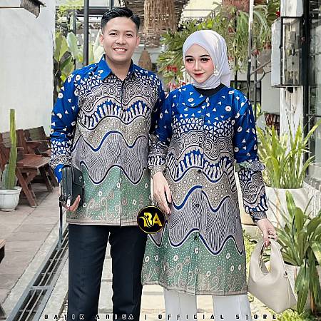 Tunik Katun Batik Kombinasi Satin Velvet