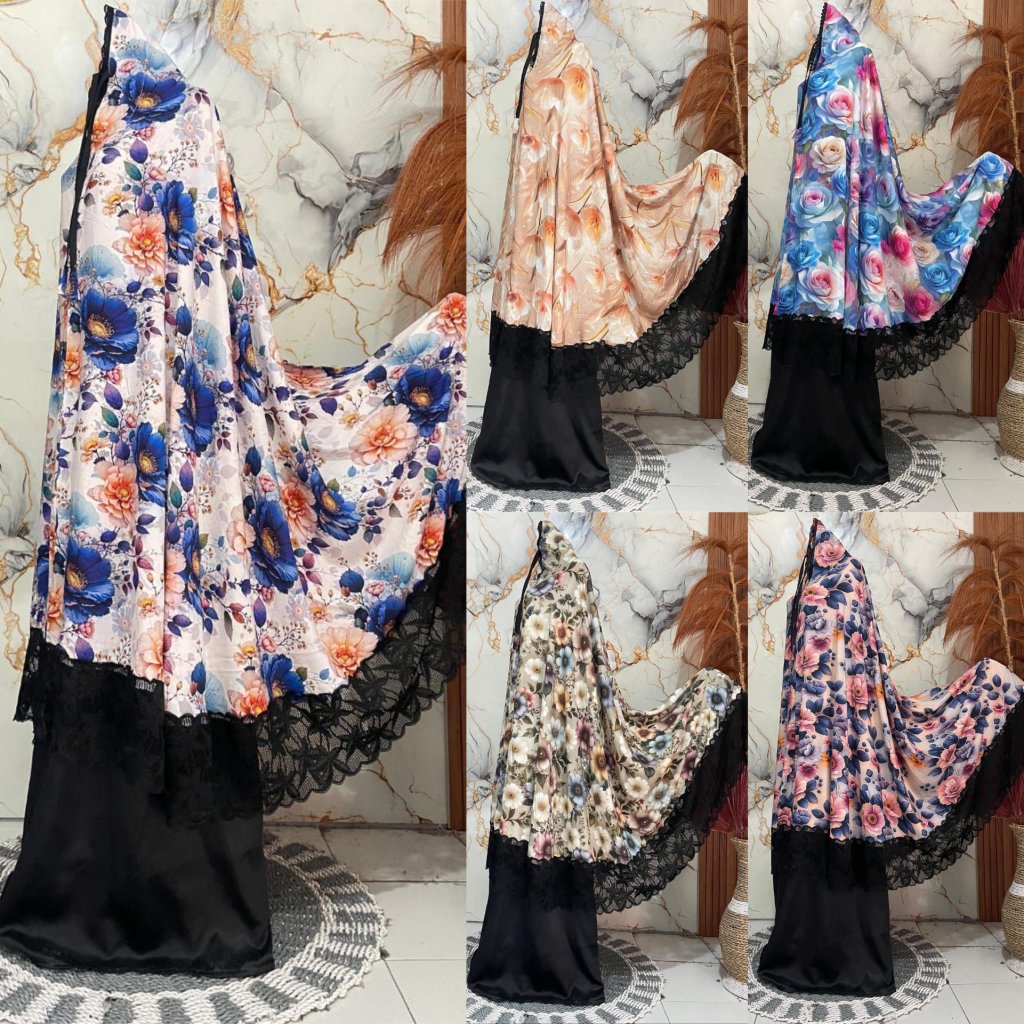 Mukena Rayon Bunga Renda setelan Dewasa (Kode: GMB)