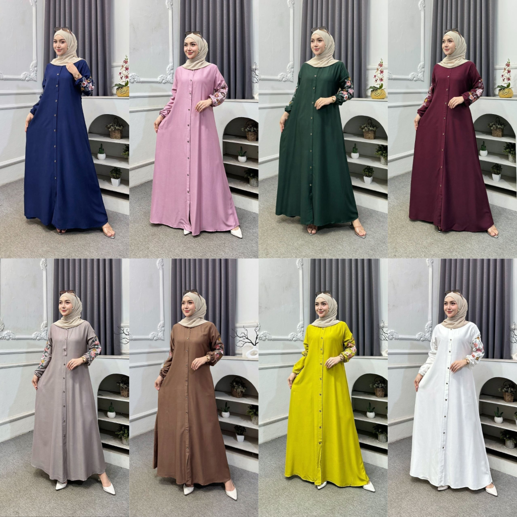 Gamis Twill Uniqlo Polos Bordir (Kode HDT)