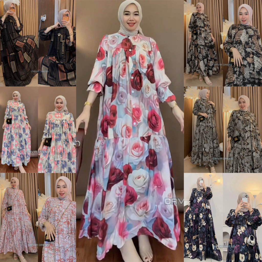 Gamis Davia Dress Rayon Diamond (Kode: FLA)