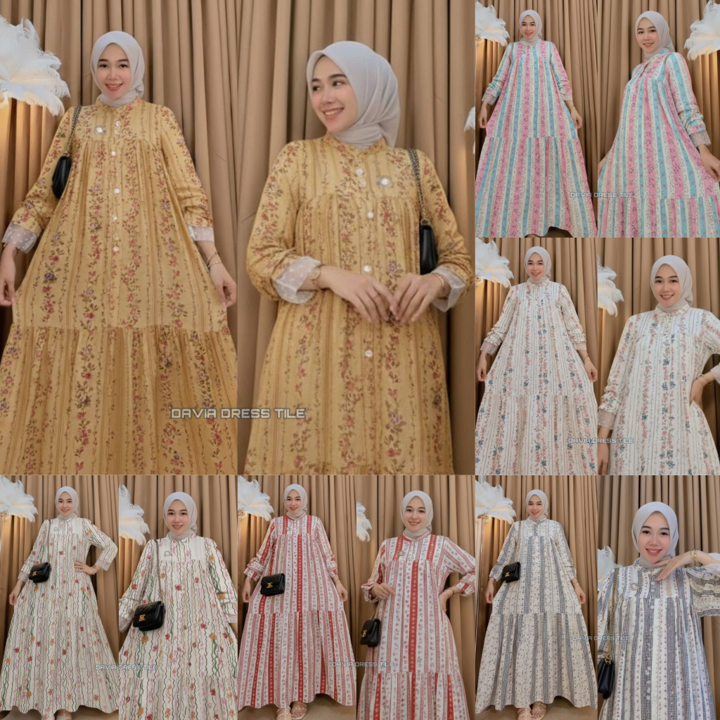 Gamis Davia Tile Rayon Diamond (Kode:FLA)