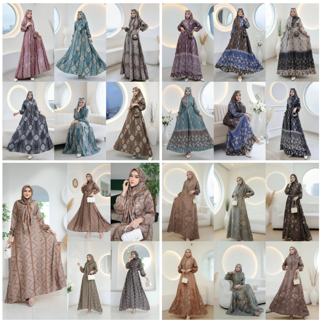 Gamis Shyren Set Khimar Santorini (Kode FLA)