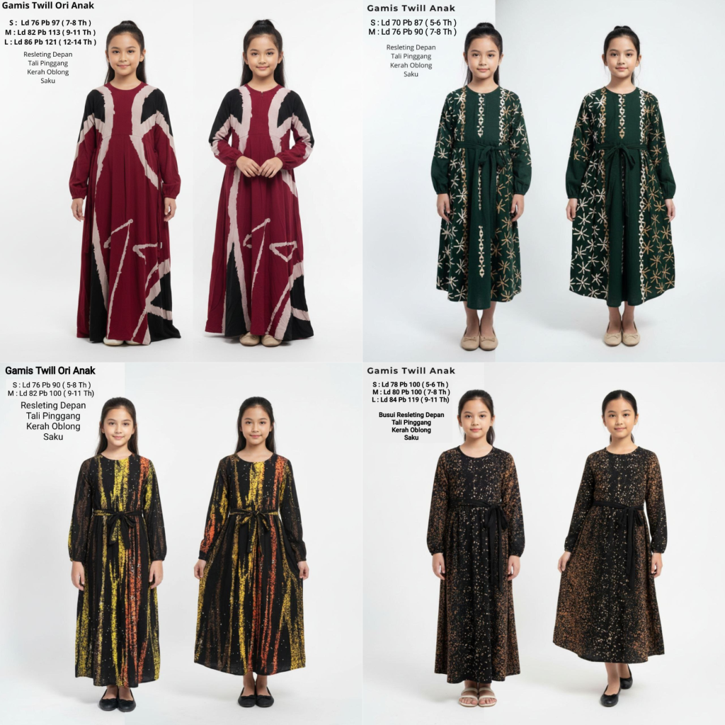 Gamis Anak Twill Ori (Kode: HDT)