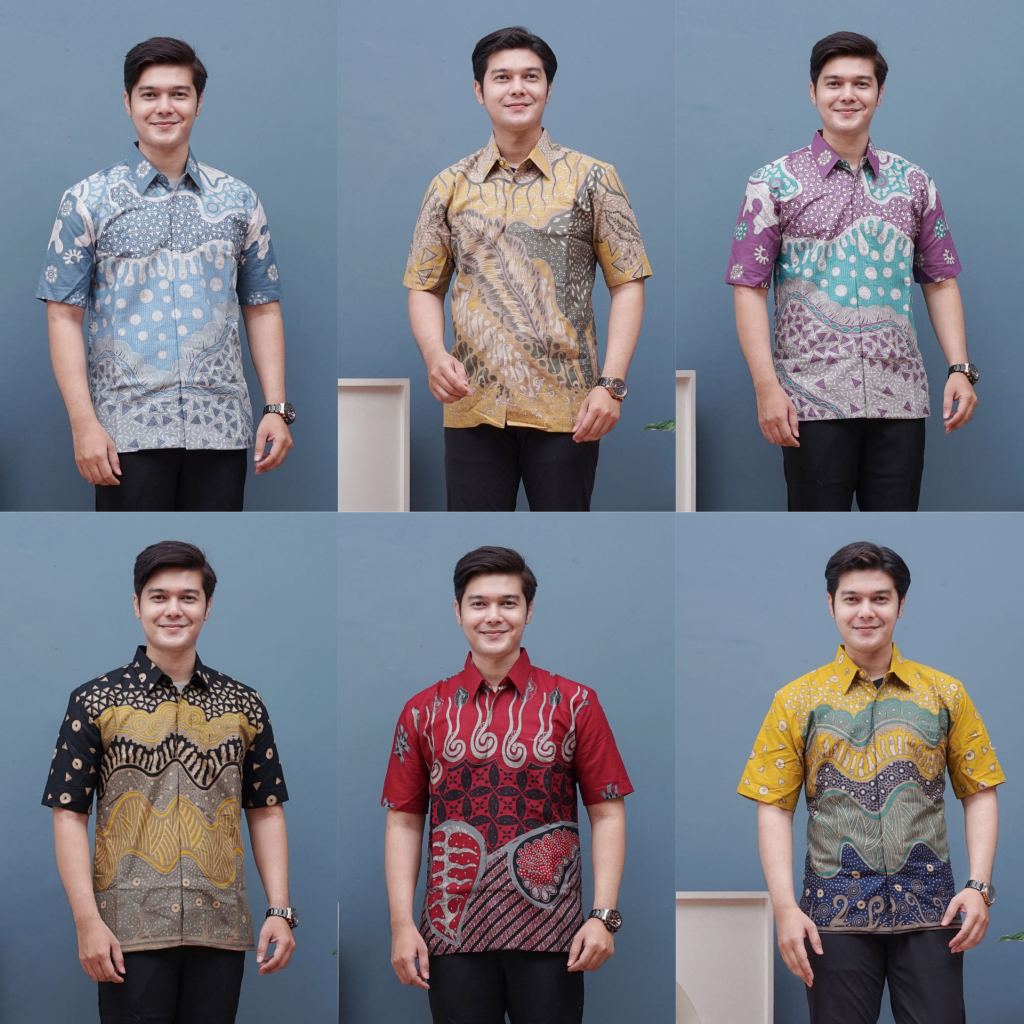 Hem Kemeja Pendek Batik Print Furing (Kode: LUX)