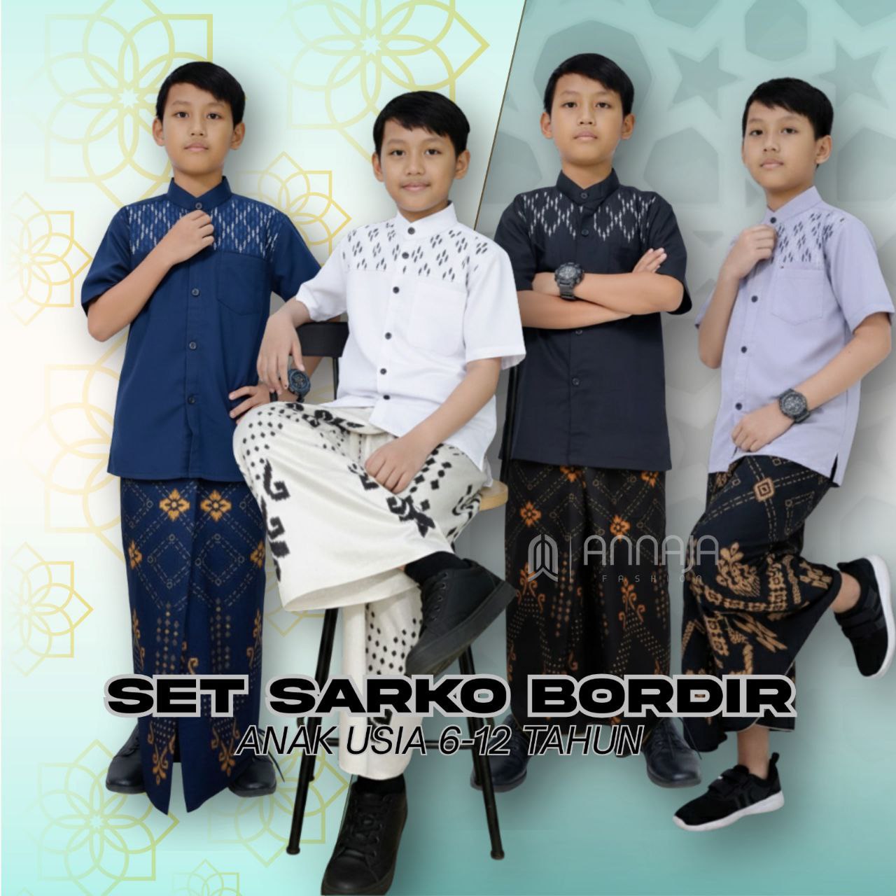 Setelan Sarung Koko Anak Bordir (Kode: ANJ)