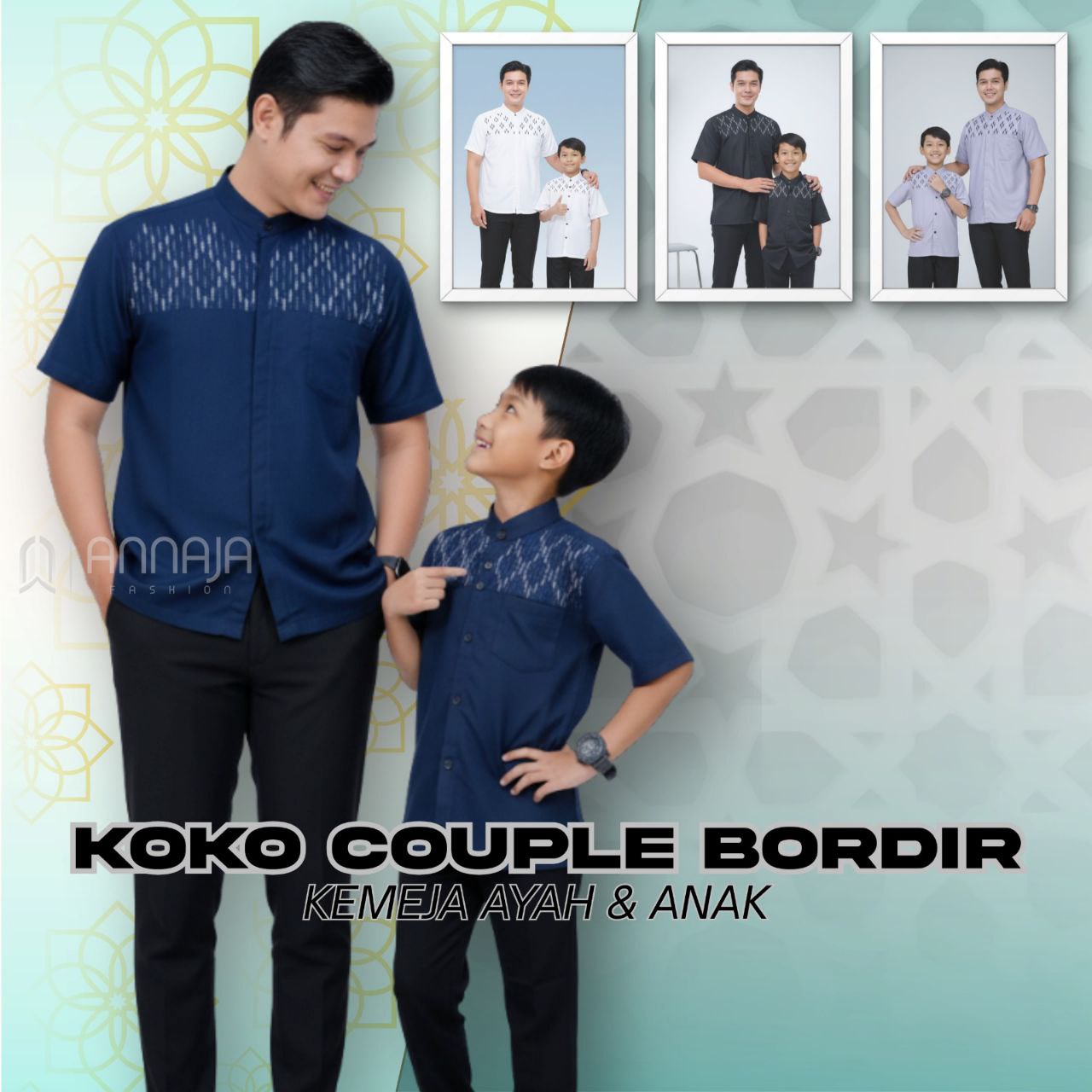 Koko Couple Bordir-Kemeja Ayah & Anak (Kode: ANJ)