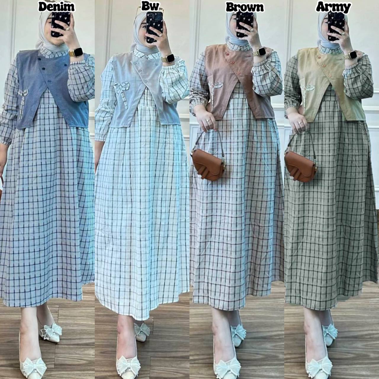 Gamis Midi Tartan (Kode: NNB)
