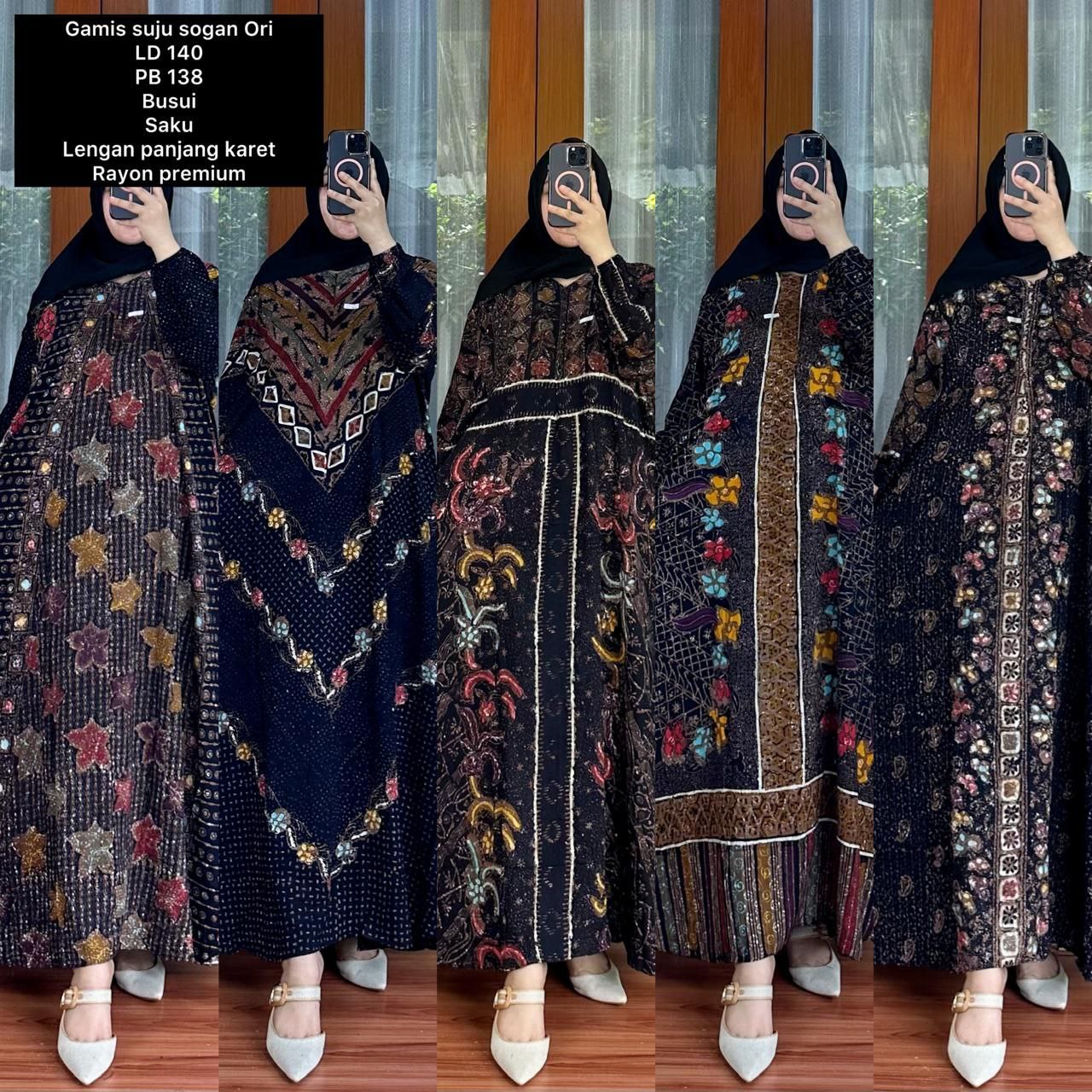 Gamis Batik Jumbo Aneka Motif (kode: BJE)