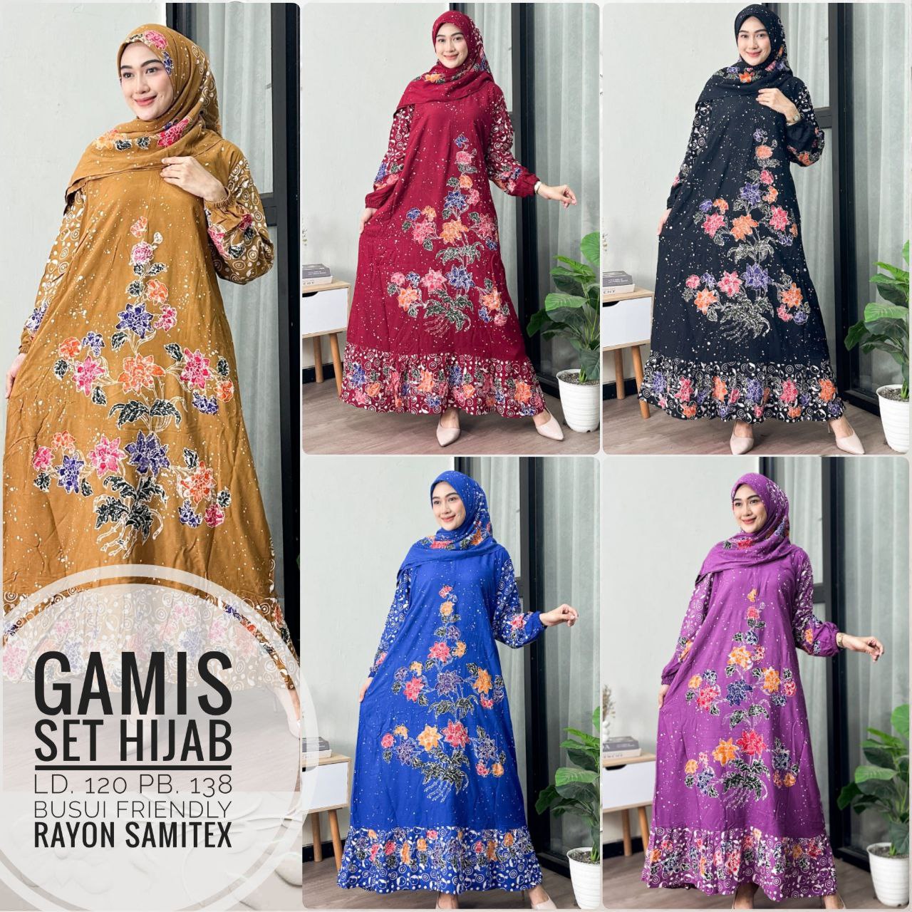 Gamis Batik Set Hijab Cap Barpin (BJE)