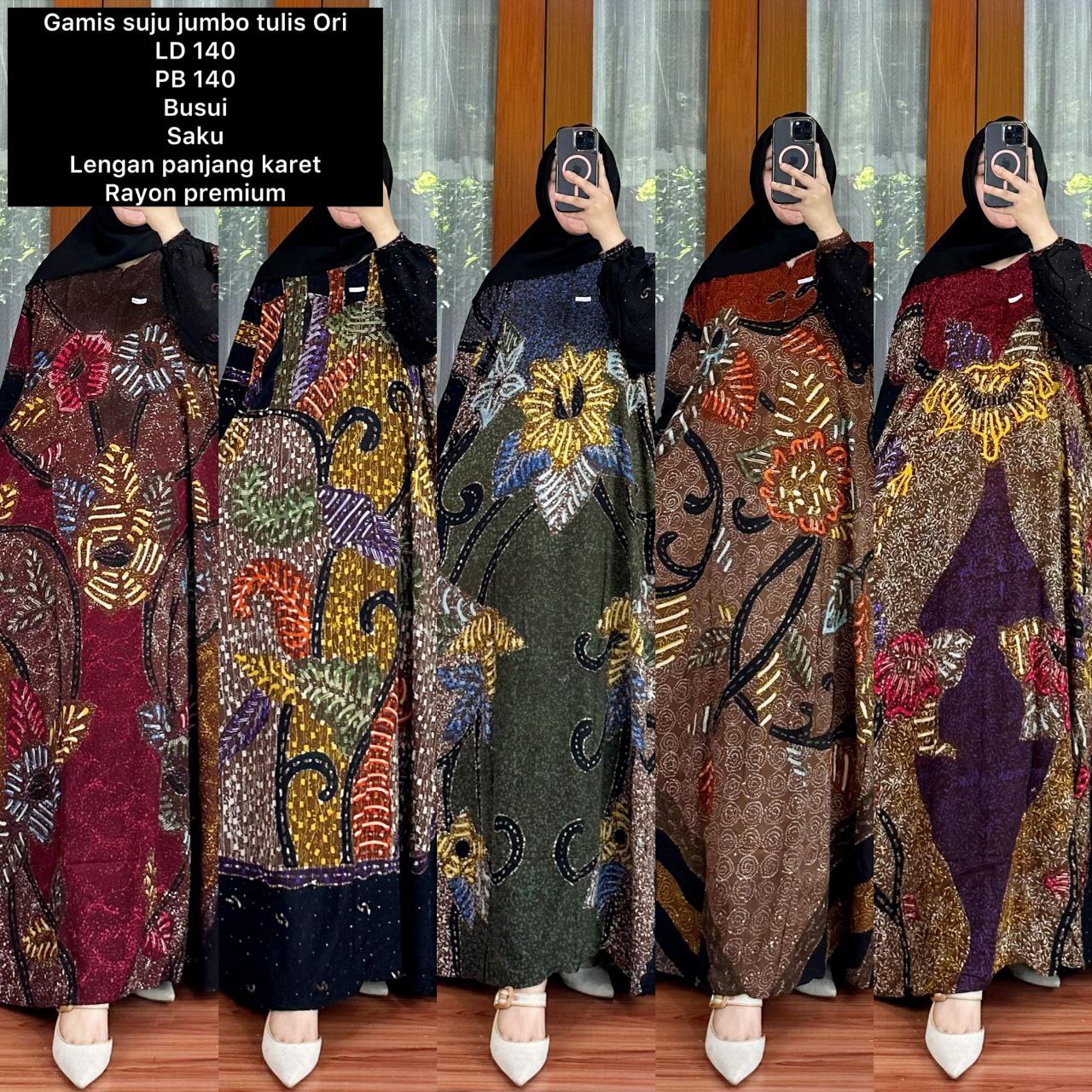 Gamis Batik Jumbo Aneka Motif (kode: BJE)