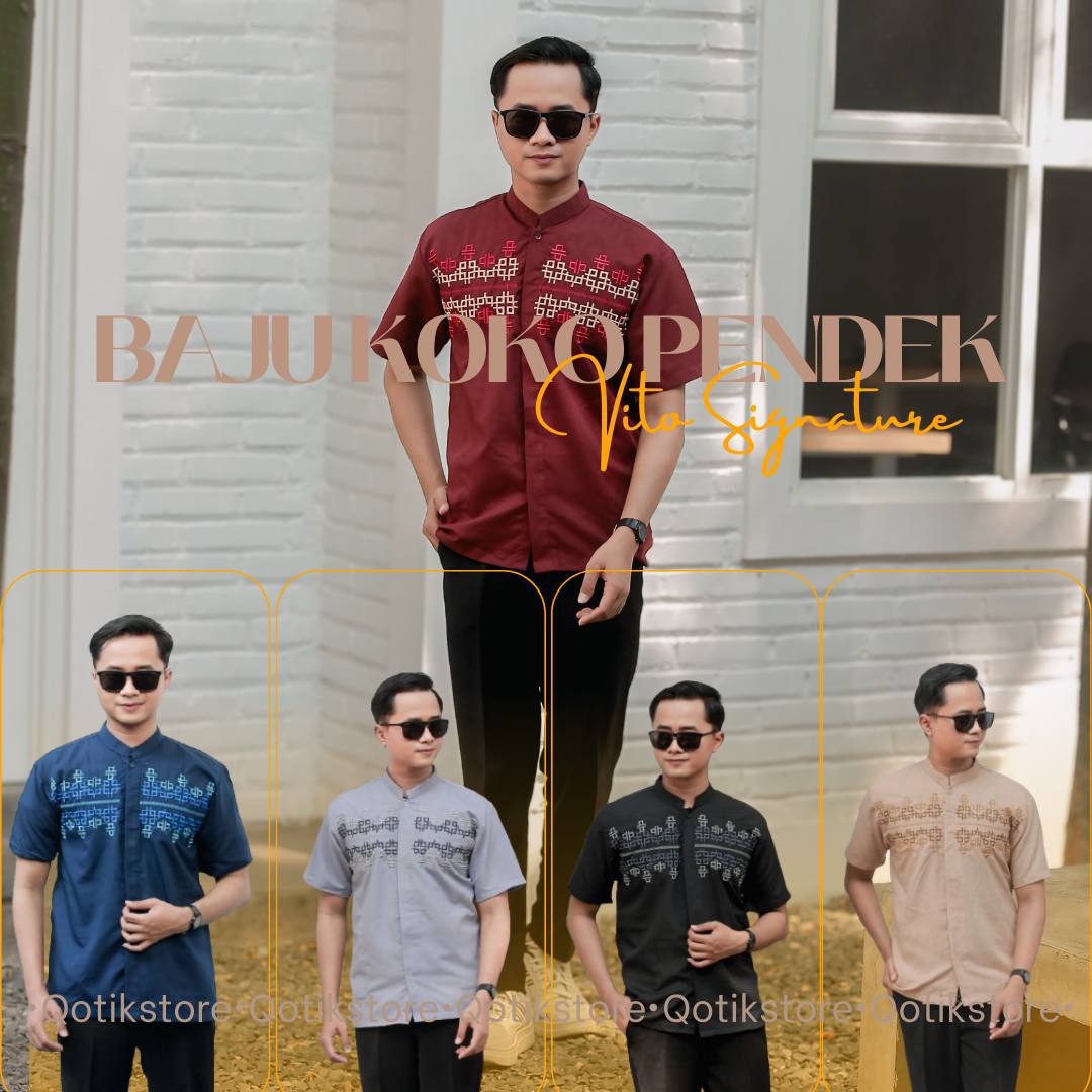 Koko Vito Bordir Pendek (Kode:QTK)