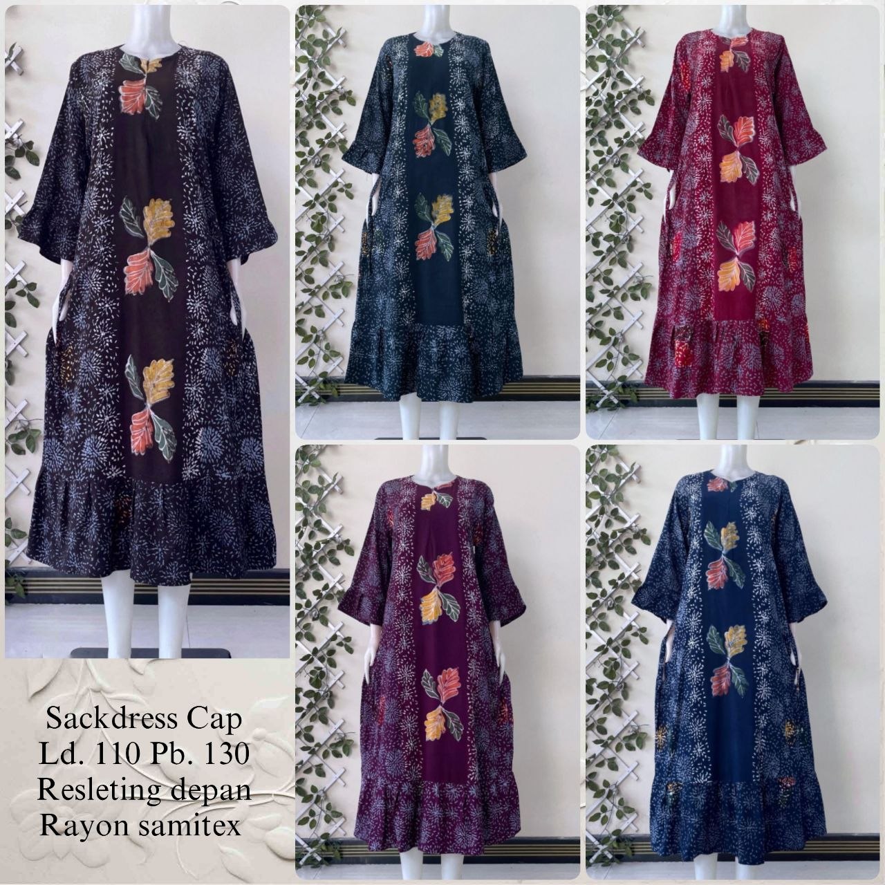 Sekdress Batik Cap ( Kode: BJE )