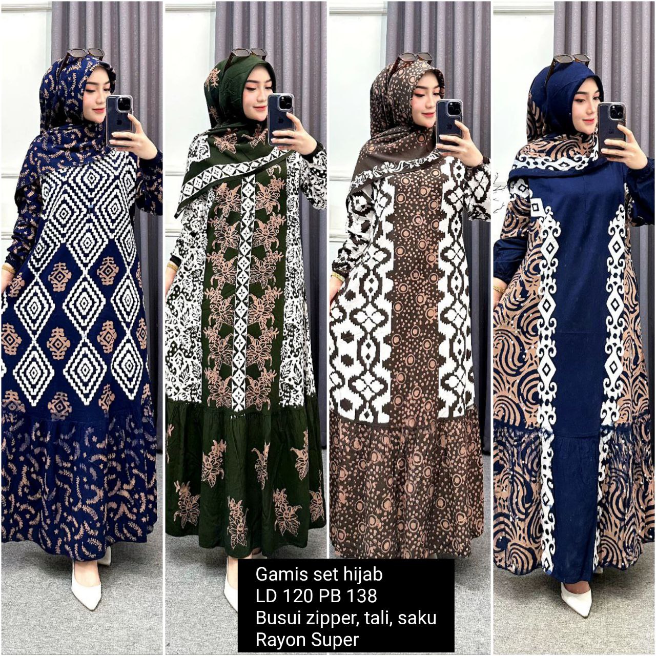 Gamis Batik Set Hijab Rayon (BFP)